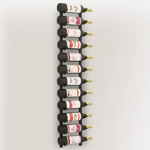 Schwarzes Wand-Weinregal Jonny für 12 Flaschen (Eisen)