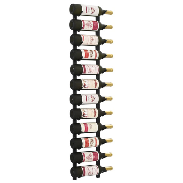 Schwarzes Wand-Weinregal Jonny für 12 Flaschen (Eisen)