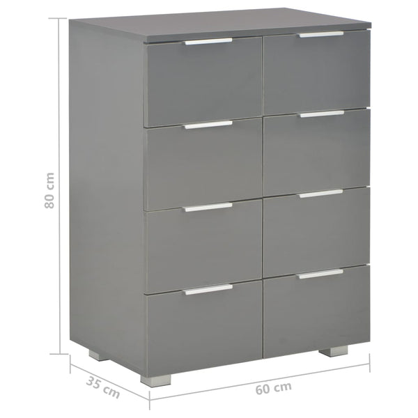 Harmaa senkki Terrie 60x35x80cm (puinen)