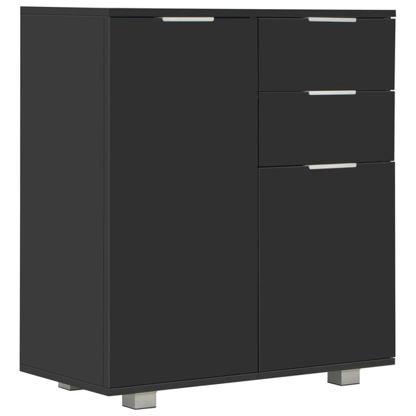 Schwarzes Sideboard Cadria 71x35x80cm (Spanplatte Hochglanz)