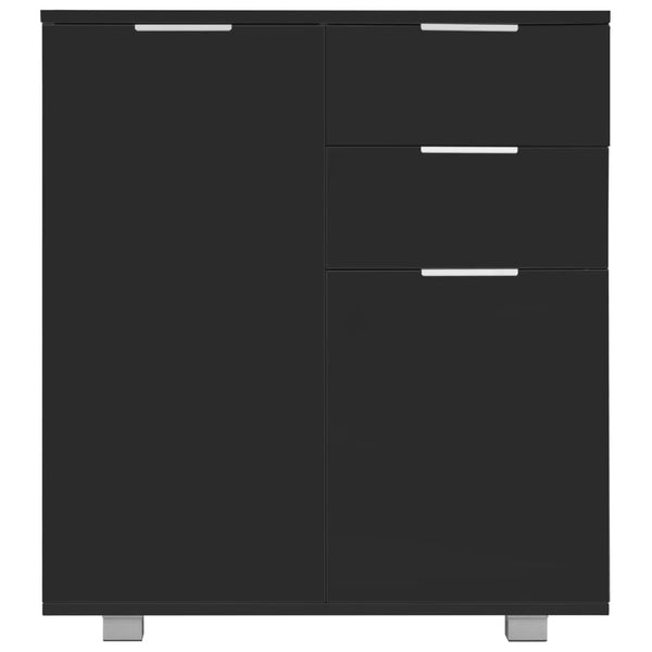 Schwarzes Sideboard Cadria 71x35x80cm (Spanplatte Hochglanz)