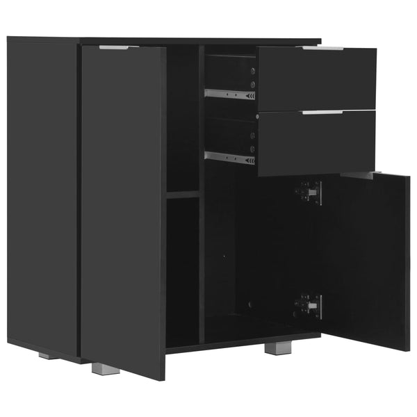Schwarzes Sideboard Cadria 71x35x80cm (Spanplatte Hochglanz)