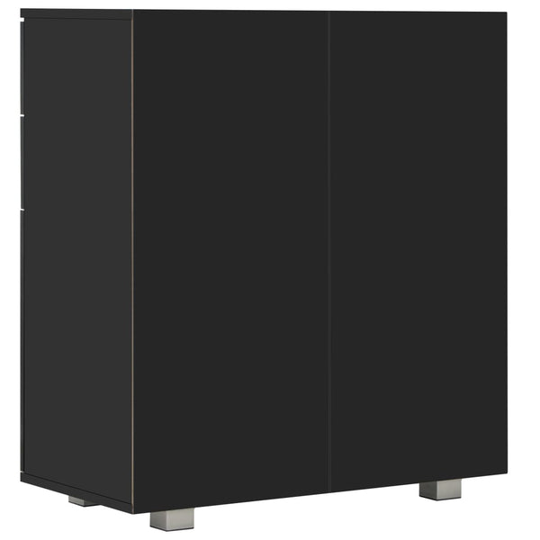 Schwarzes Sideboard Cadria 71x35x80cm (Spanplatte Hochglanz)