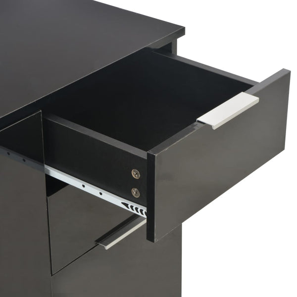 Schwarzes Sideboard Cadria 71x35x80cm (Spanplatte Hochglanz)