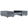 Grauer Couchtisch Mirona 100x100x35cm (Hochglanz)
