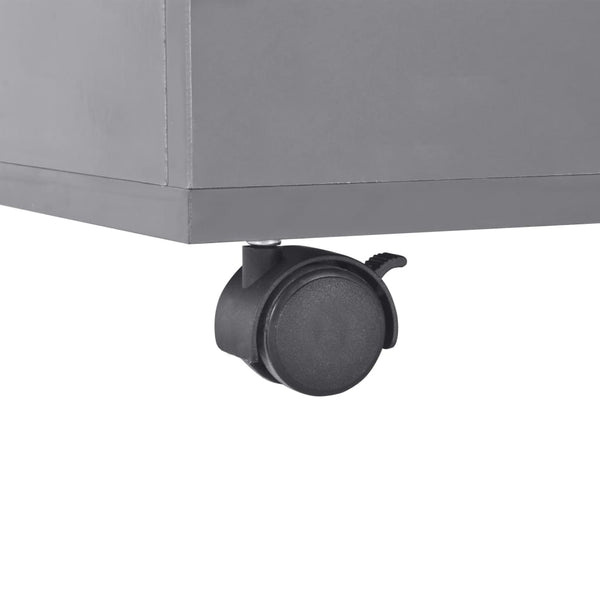 Grauer Couchtisch Mirona 100x100x35cm (Hochglanz)