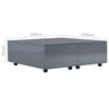 Grauer Couchtisch Mirona 100x100x35cm (Hochglanz)