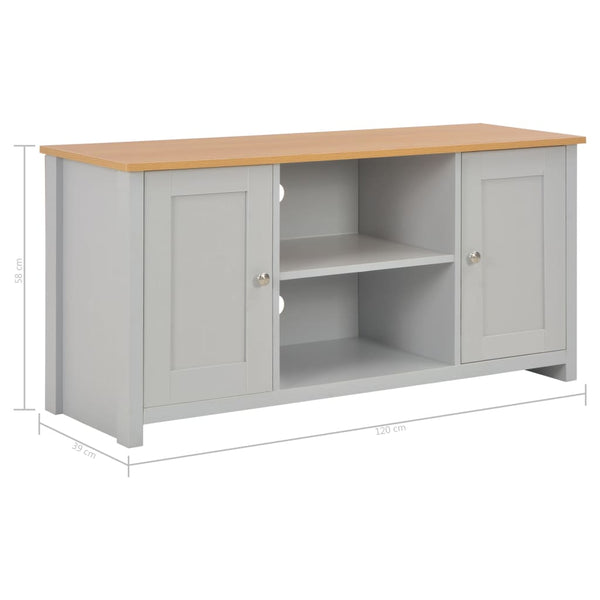 Graues TV-Möbel Carolin 120x39x58cm