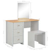 Grauer Schminktisch mit Spiegel und Hocker Got 104x45x131cm