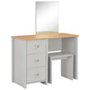 Grauer Schminktisch mit Spiegel und Hocker Got 104x45x131cm