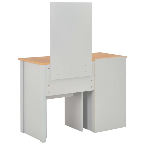 Grauer Schminktisch mit Spiegel und Hocker Got 104x45x131cm