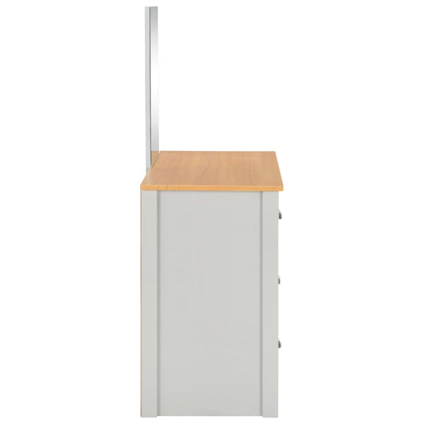 Grauer Schminktisch mit Spiegel und Hocker Got 104x45x131cm