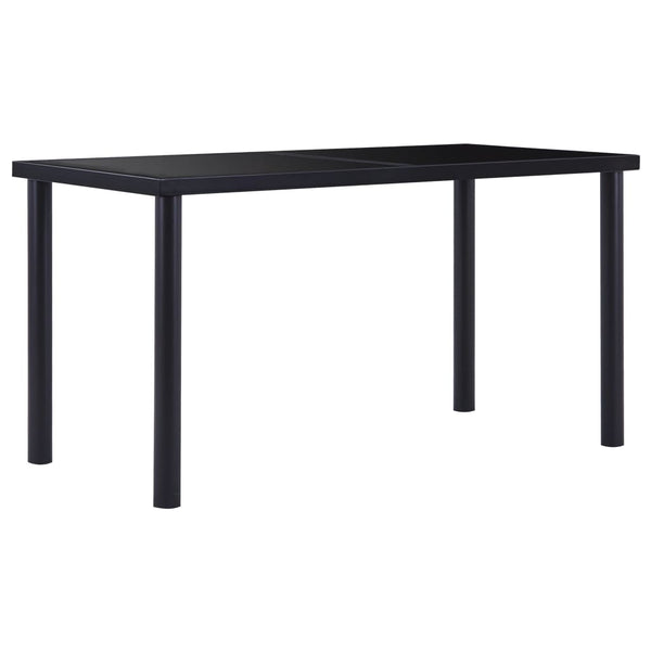 Schwarzer Esstisch Eftimil 140x70x75cm (Hartglas)