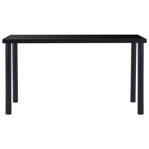 Schwarzer Esstisch Eftimil 140x70x75cm (Hartglas)