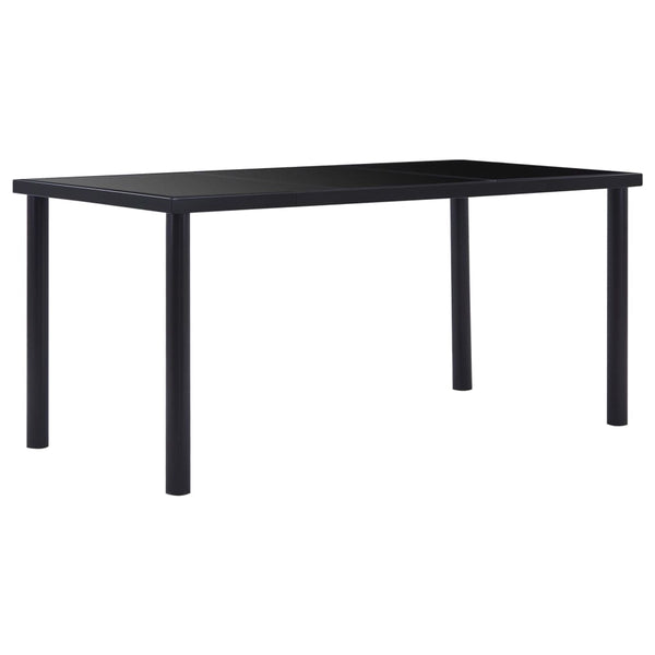 Schwarzer Esstisch Eftimil 160x80x75cm (gehärtetes Glas)