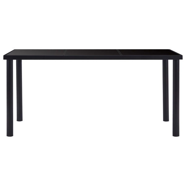 Schwarzer Esstisch Eftimil 160x80x75cm (gehärtetes Glas)