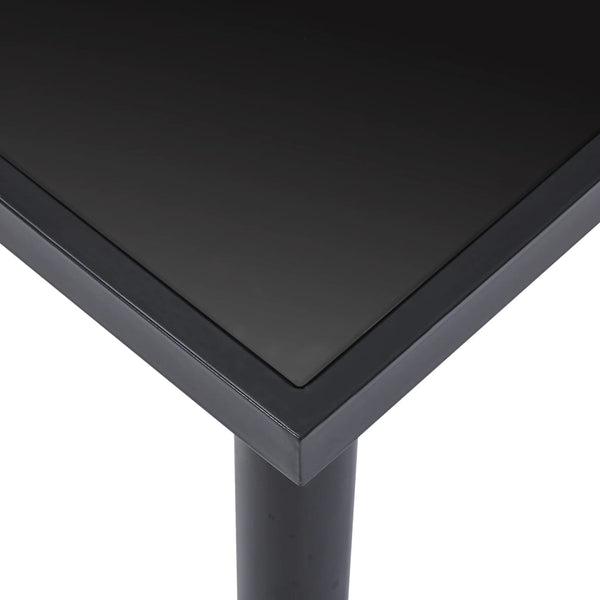 Schwarzer Esstisch Eftimil 160x80x75cm (gehärtetes Glas)