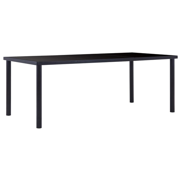 Schwarzer Esstisch Eftimil 200x100x75cm (gehärtetes Glas)