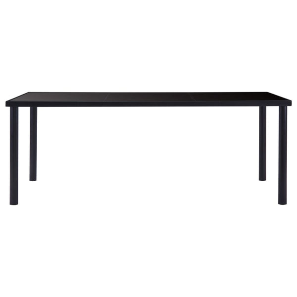 Schwarzer Esstisch Eftimil 200x100x75cm (gehärtetes Glas)