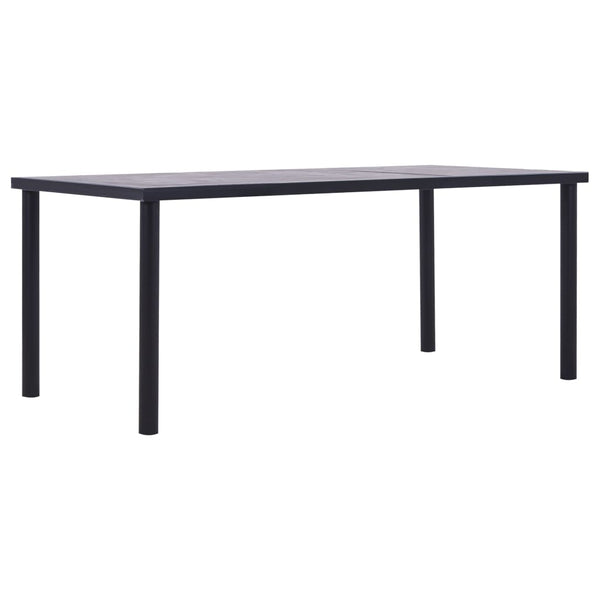 Esstisch Pascar in Schwarz und Beton Hellgrau 200x100x75cm (MDF)