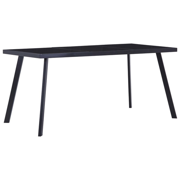 Schwarzer Esstisch Canel 180x90x75cm (Gehärtetes Glas)