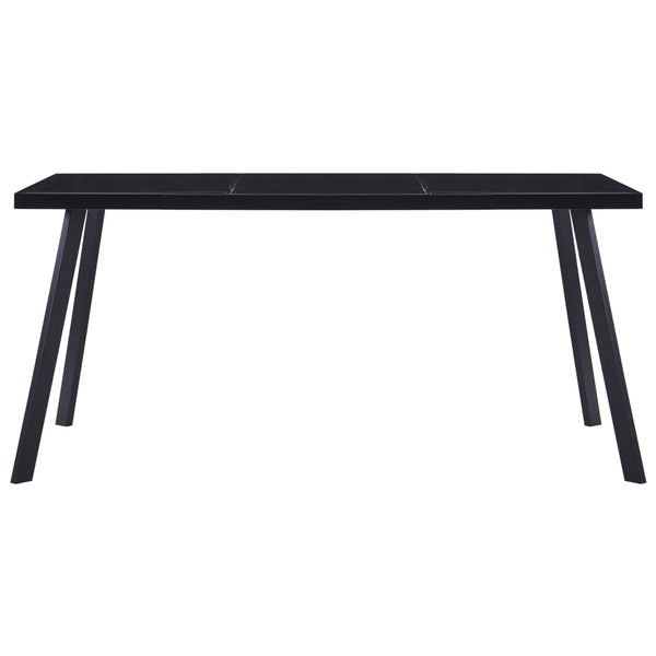 Schwarzer Esstisch Canel 180x90x75cm (Gehärtetes Glas)