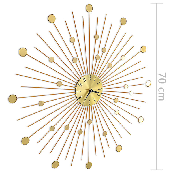 Raghfan 70cm metallinen kultainen seinäkello