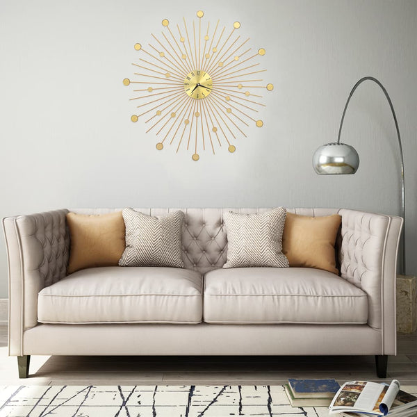 Raghfan 70cm metallinen kultainen seinäkello