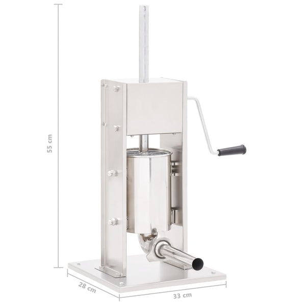 Manuelle Wurstfüllmaschine Lates 3 l, Silber (Edelstahl)