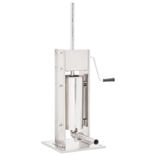 Silberne manuelle Wurstfüllmaschine Lates 5 l (Edelstahl)