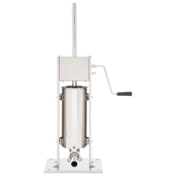 Silberne manuelle Wurstfüllmaschine Lates 5 l (Edelstahl)