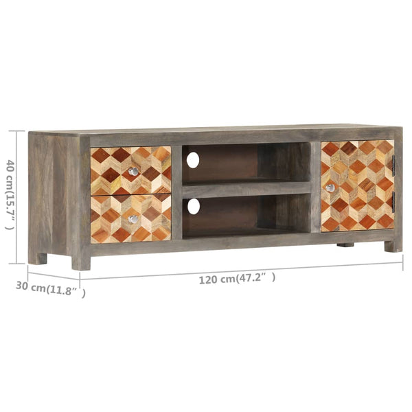 Harmaa tv-taso Mirce 120x30x40cm (mangopuu)