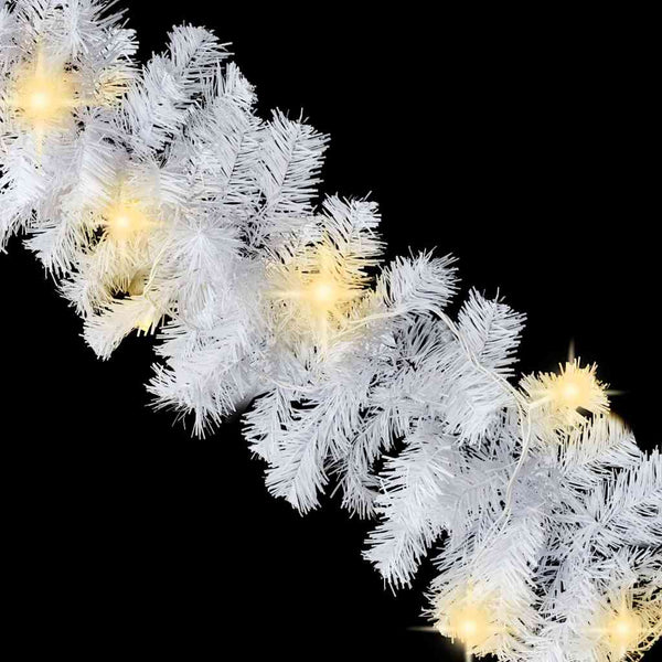 Weiße Weihnachtsgirlande mit LED-Beleuchtung Gerocs 10 m