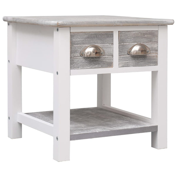 Grauer Beistelltisch Sofioara 40x40x40cm (Kaiserbaumholz)