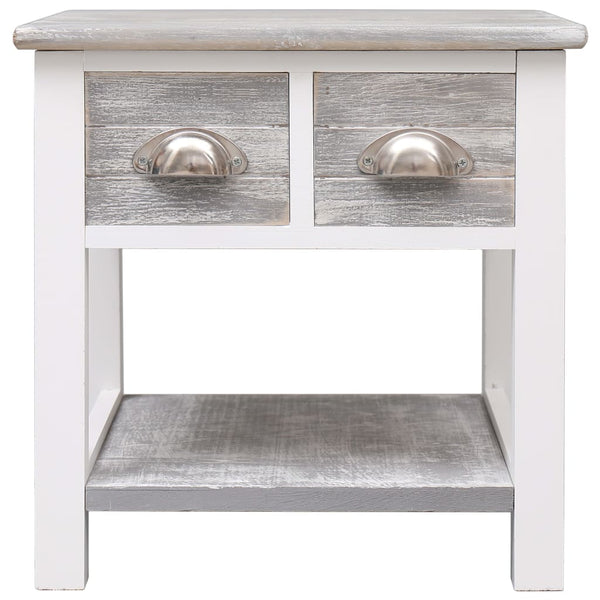 Grauer Beistelltisch Sofioara 40x40x40cm (Kaiserbaumholz)