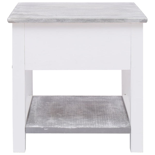 Grauer Beistelltisch Sofioara 40x40x40cm (Kaiserbaumholz)
