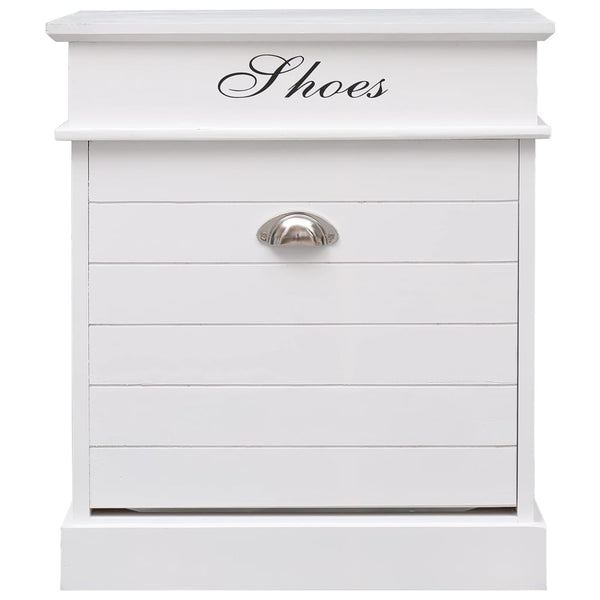 Weißer Schuhschrank Negimed 50x28x58cm (Paulownia-Holz)