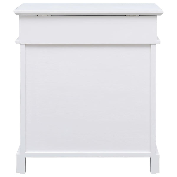 Weißer Schuhschrank Negimed 50x28x58cm (Paulownia-Holz)