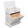 Weißer Schuhschrank Negimed 50x28x58cm (Paulownia-Holz)
