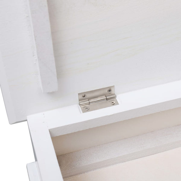 Weißer Schuhschrank Negimed 50x28x58cm (Paulownia-Holz)