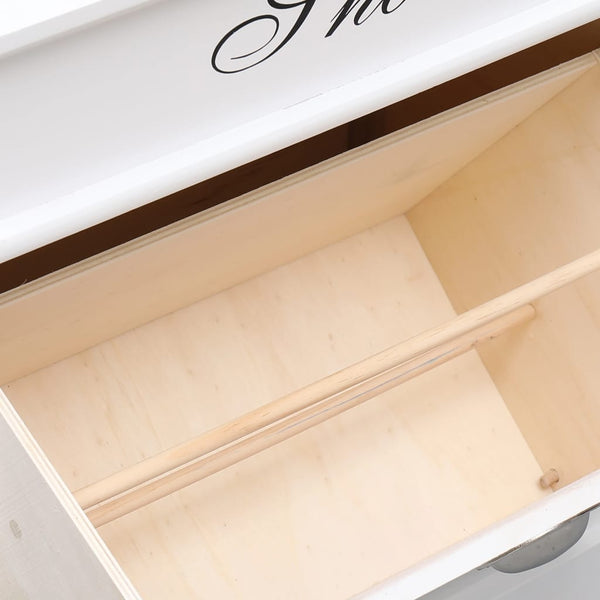 Weißer Schuhschrank Negimed 50x28x58cm (Paulownia-Holz)