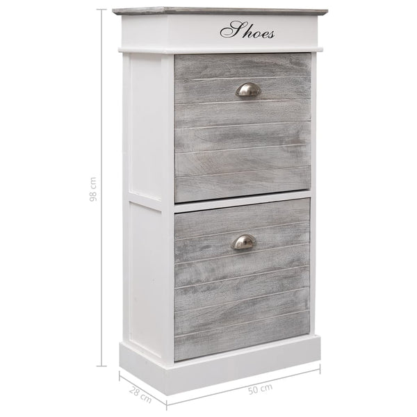 Grauer Schuhschrank Edw 50x28x98cm (Kaiserbaum)