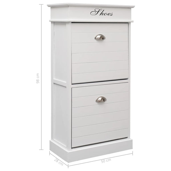 Weißer Schuhschrank Edw 50x28x98cm (Kaiserbaum)