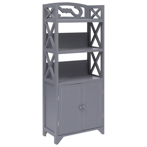 Grauer Badezimmerschrank Jeannie 46x24x116cm (Kaiserbaumholz)