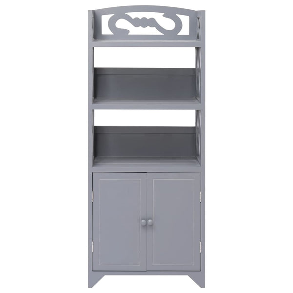 Grauer Badezimmerschrank Jeannie 46x24x116cm (Kaiserbaumholz)