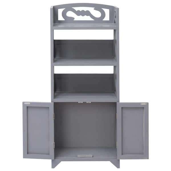 Grauer Badezimmerschrank Jeannie 46x24x116cm (Kaiserbaumholz)
