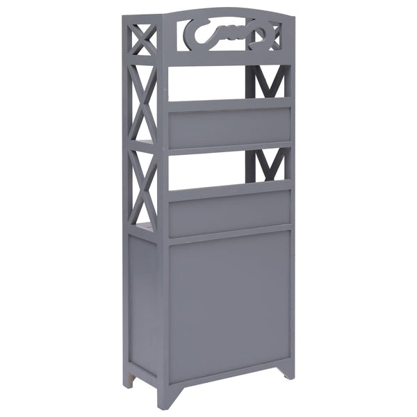 Grauer Badezimmerschrank Jeannie 46x24x116cm (Kaiserbaumholz)