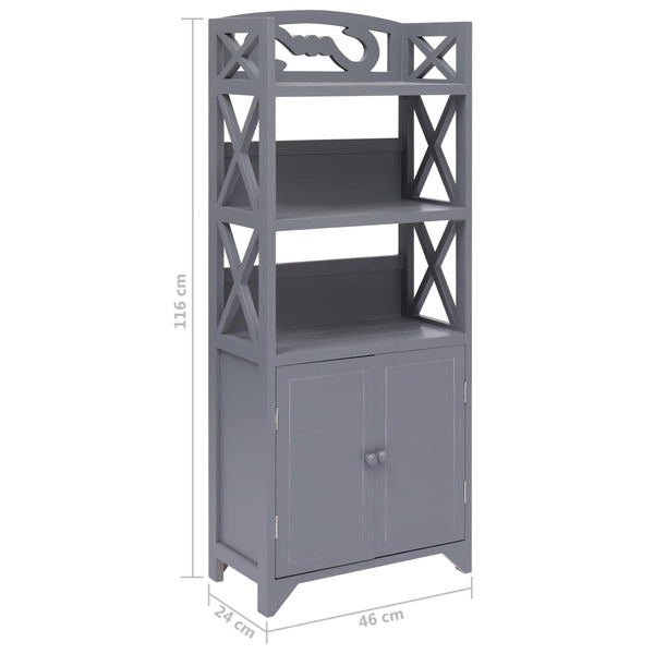 Grauer Badezimmerschrank Jeannie 46x24x116cm (Kaiserbaumholz)