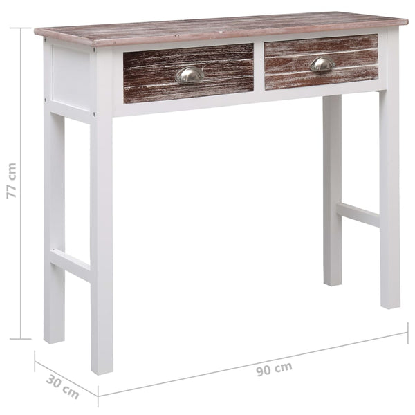 Brauner Beistelltisch Issaiia 90x30x77cm (Holz)