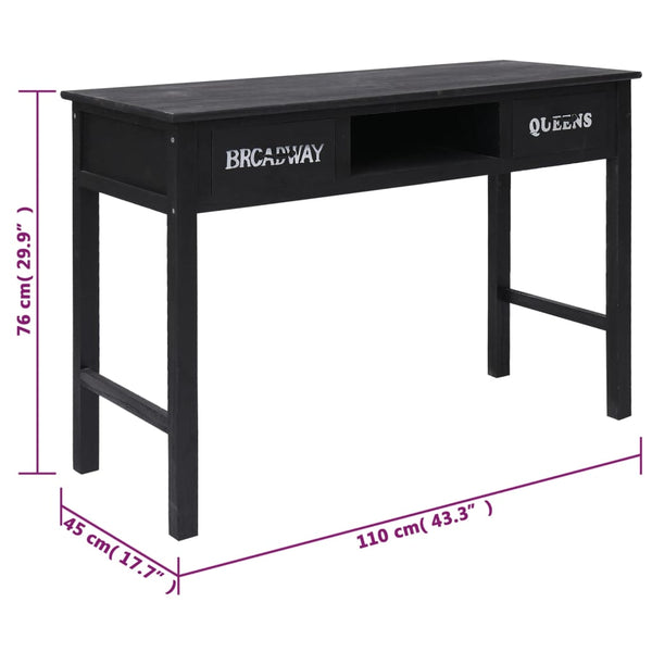 Schwarzer Beistelltisch Maxinel 110x45x76 cm (Holz)